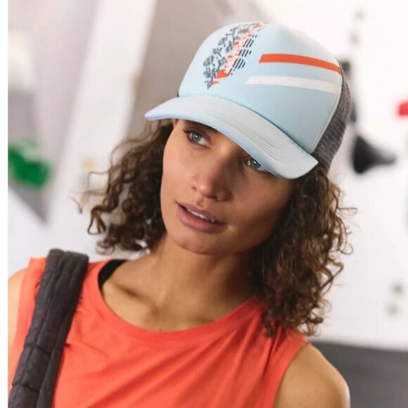 NWT Free People Trail Runner Trucker Hat in Flint Stone main image 4